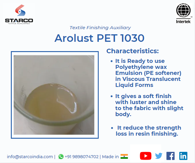 Polyethylene Wax softener-Arolust PET 1030.